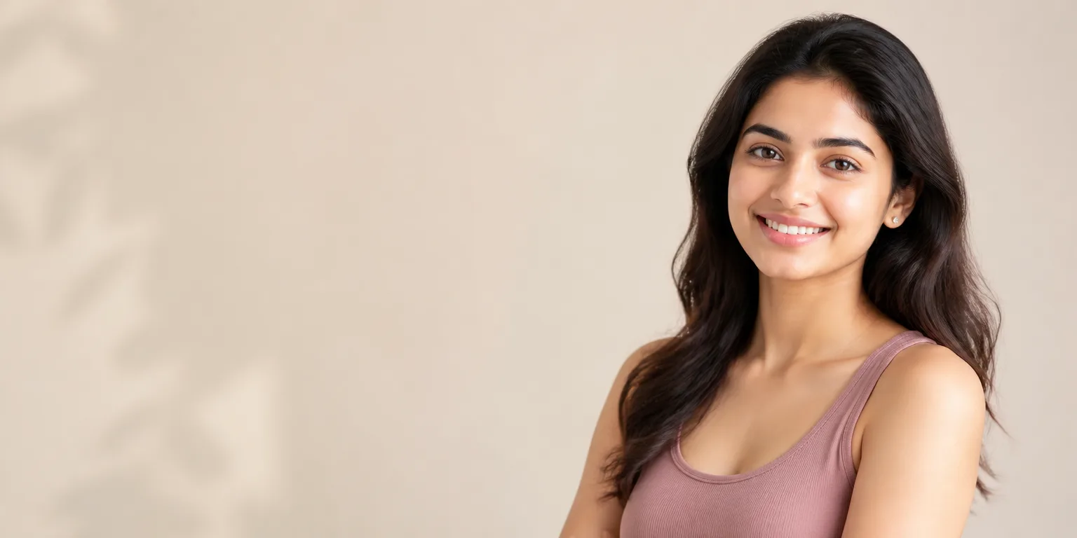 Indian woman with glowing healthy skin for skin clinic hero image